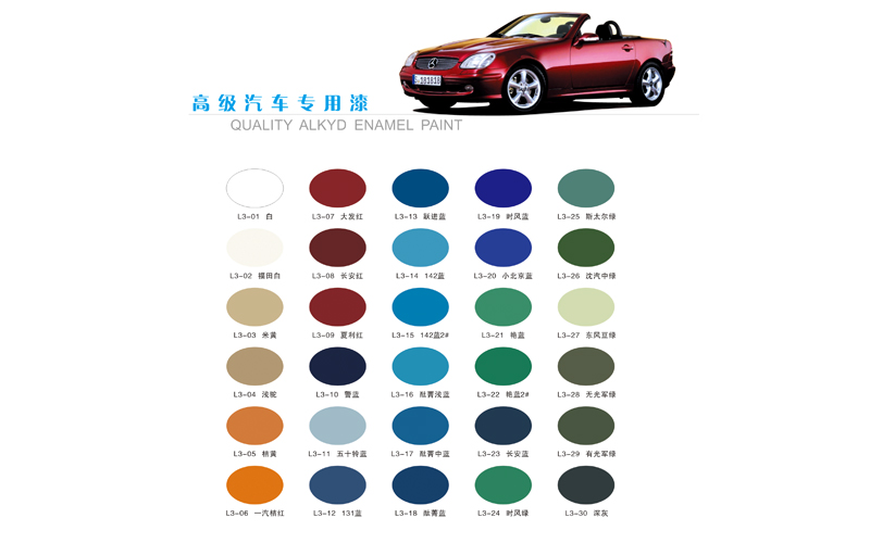 乐化高级汽车专用漆色卡
